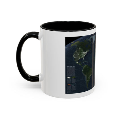 World Map - Earth at Night (2004) (Map) Accent Coffee Mug