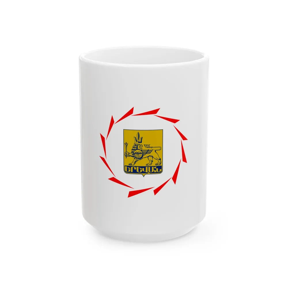 Flag of Yerevan Armenia - White Coffee Mug-15oz-Go Mug Yourself