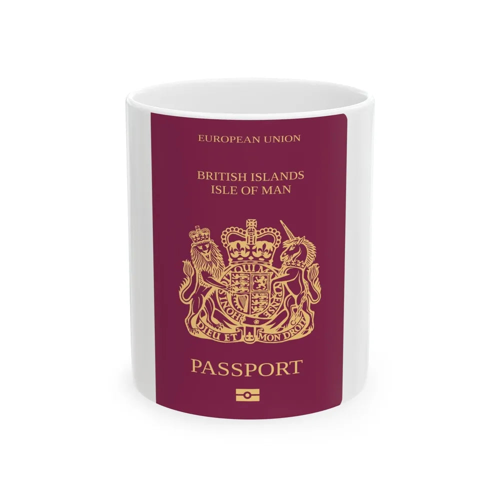 Isle Of Man Passport - White Coffee Mug-11oz-Go Mug Yourself