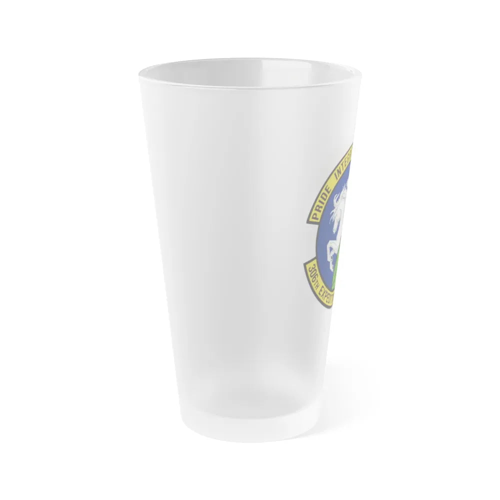 306th Expeditionary Airlift Squadron (U.S. Air Force) Frosted Pint Glass 16oz-Go Mug Yourself