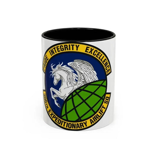 306th Expeditionary Airlift Squadron (U.S. Air Force) Accent Coffee Mug 11oz Black - Go Mug Yourself