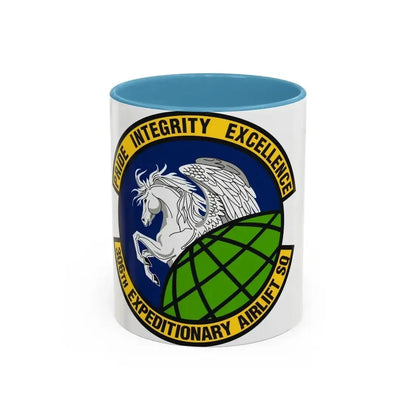 306th Expeditionary Airlift Squadron (U.S. Air Force) Accent Coffee Mug 11oz Light Blue - Go Mug Yourself