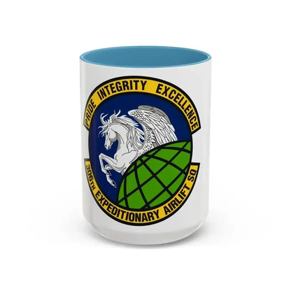 306th Expeditionary Airlift Squadron (U.S. Air Force) Accent Coffee Mug 15oz Light Blue - Go Mug Yourself