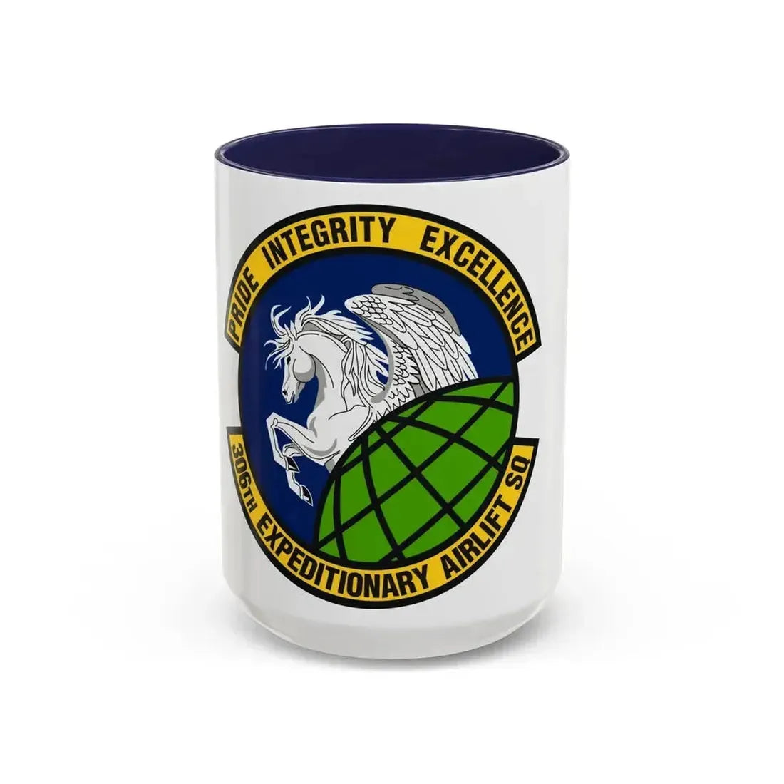 306th Expeditionary Airlift Squadron (U.S. Air Force) Accent Coffee Mug 15oz Navy - Go Mug Yourself