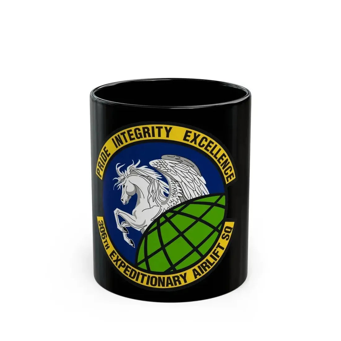306th Expeditionary Airlift Squadron (U.S. Air Force) Black Coffee Mug 11oz - Go Mug Yourself