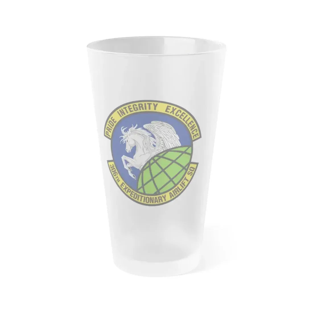 306th Expeditionary Airlift Squadron (U.S. Air Force) Frosted Pint Glass 16oz - Go Mug Yourself