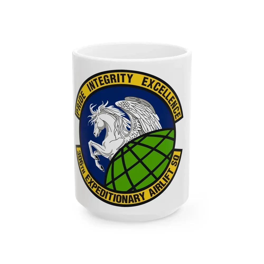306th Expeditionary Airlift Squadron (U.S. Air Force) White Coffee Mug 15oz - Go Mug Yourself