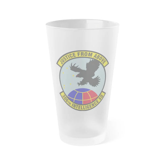 306th Intelligence Squadron (U.S. Air Force) Frosted Pint Glass 16oz-16oz-Frosted-Go Mug Yourself