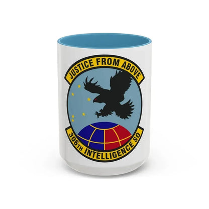306th Intelligence Squadron (U.S. Air Force) Accent Coffee Mug 15oz Light Blue - Go Mug Yourself