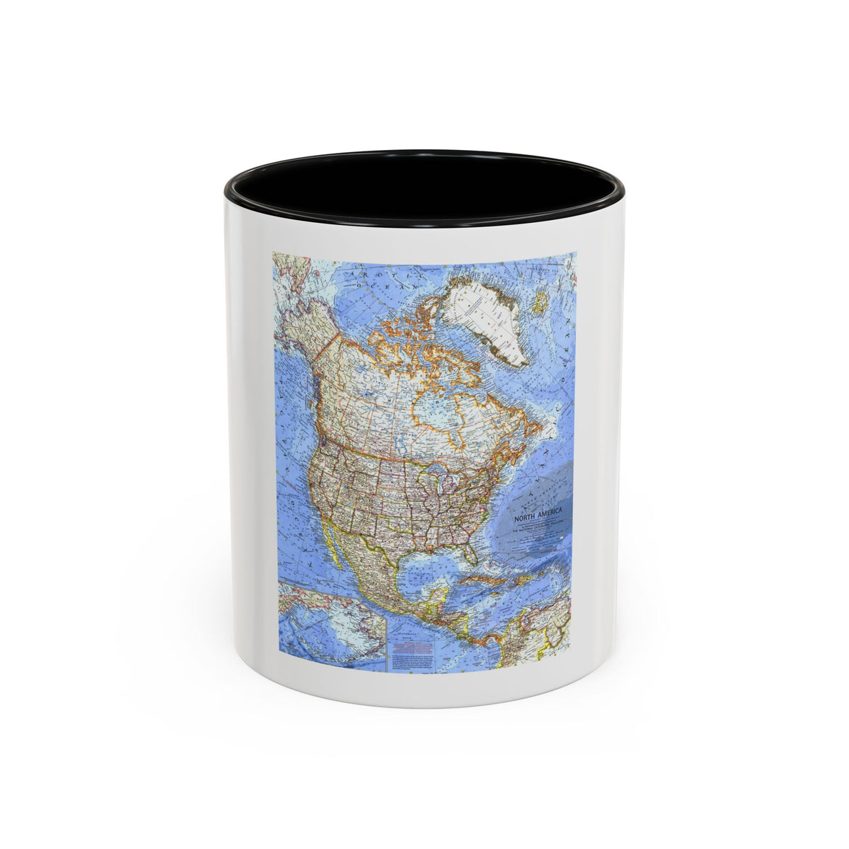 North America (1964) (Map) Accent Coffee Mug