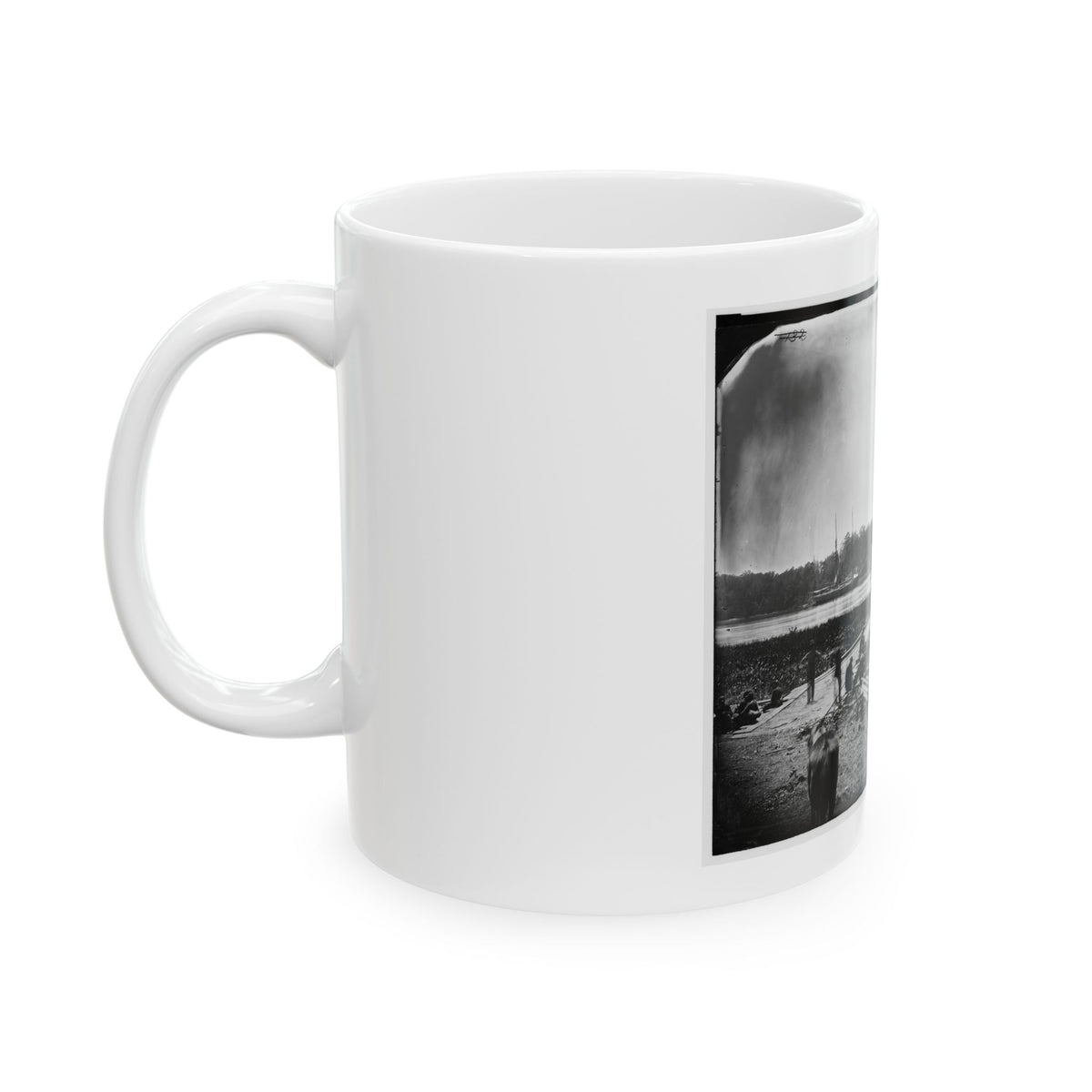 James River, Va. Pontoon Bridge (U.S. Civil War) White Coffee Mug