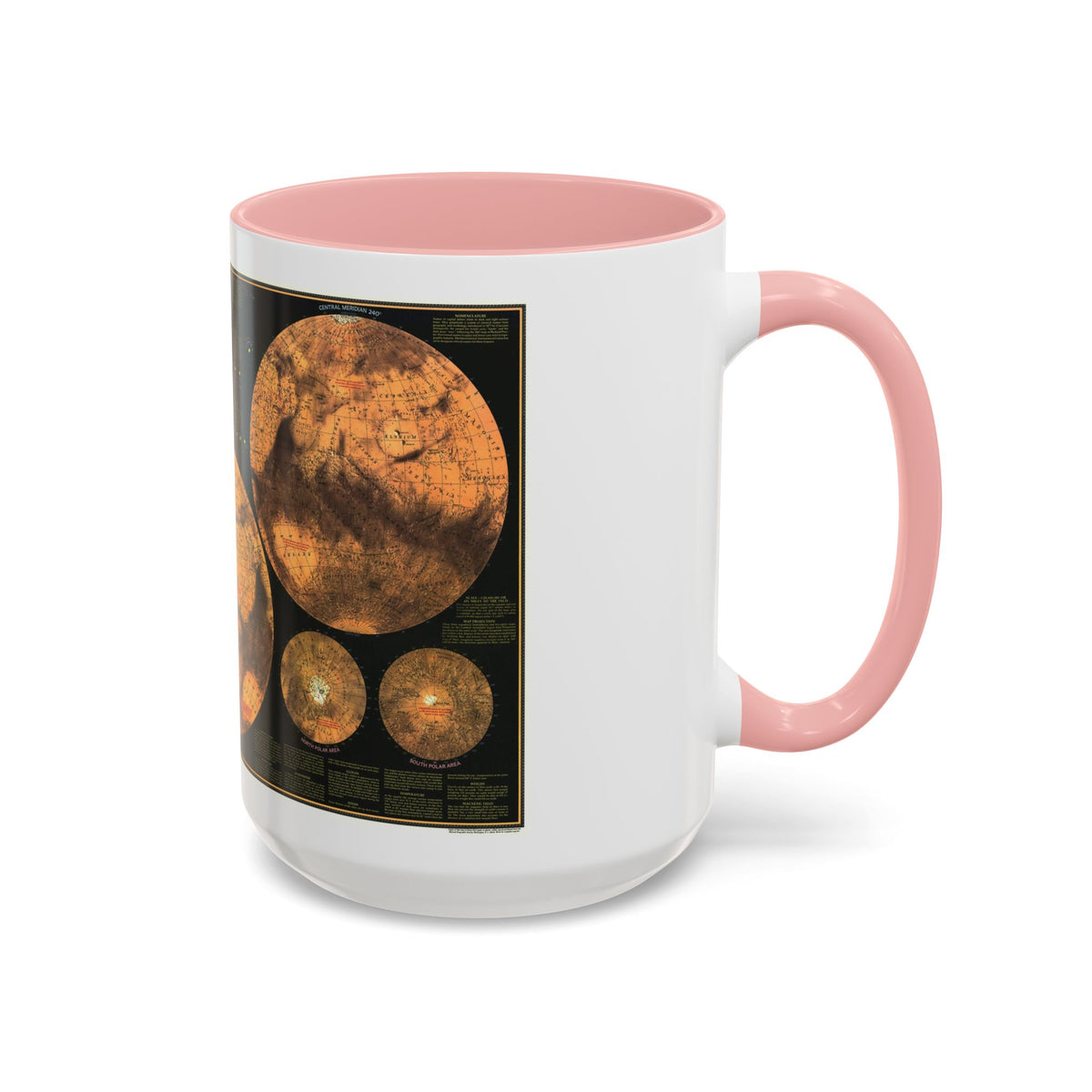 Space - MARS The Red Planet (1973) (Map) Accent Coffee Mug
