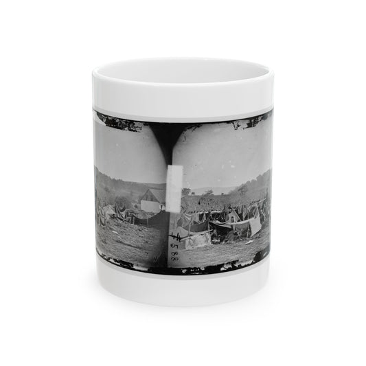 Keedysville, Md., Vicinity. Confederate Wounded At Smith's Barn, With Dr. Anson Hurd, 14th Indiana Volunteers, In Attendance (U.S. Civil War) White Coffee Mug