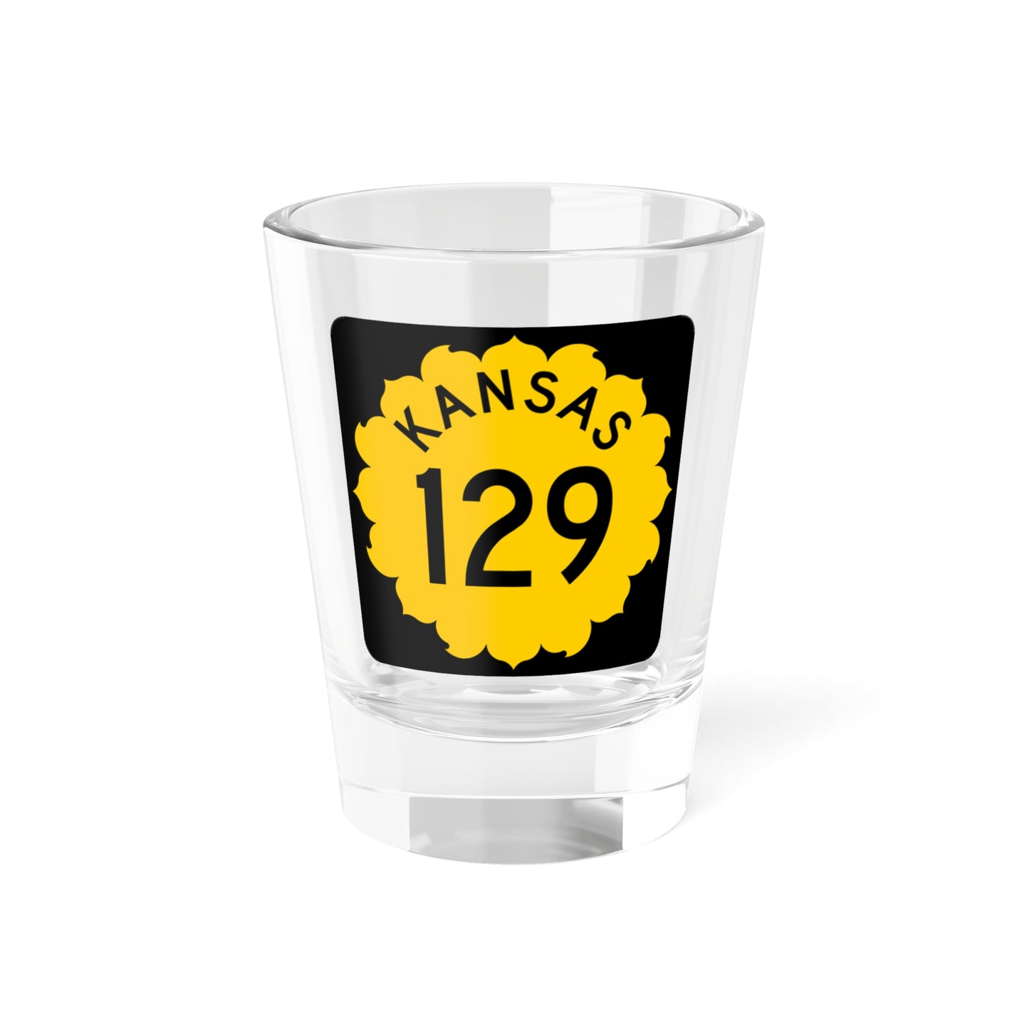 K-129 1962 (Kansas) (Road Sign) Shot Glass 1.5oz