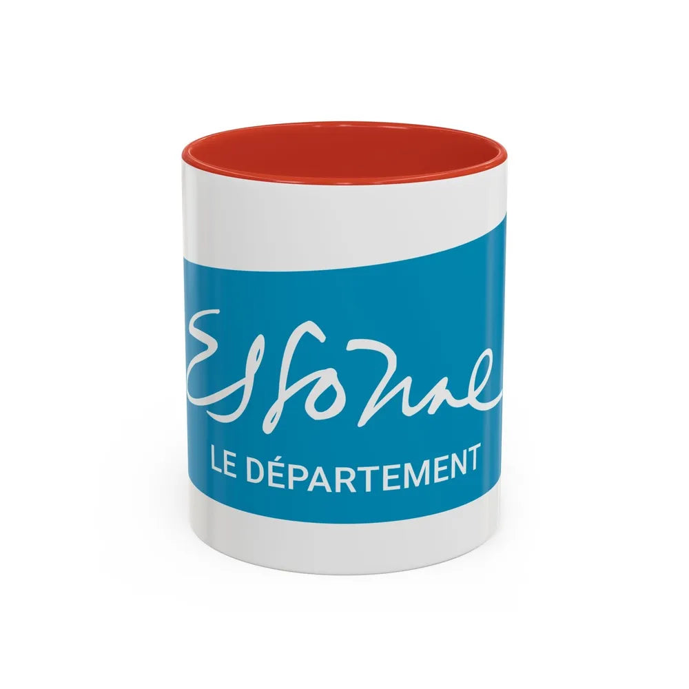 Flag of Essonne France - Accent Coffee Mug-11oz-Red-Go Mug Yourself