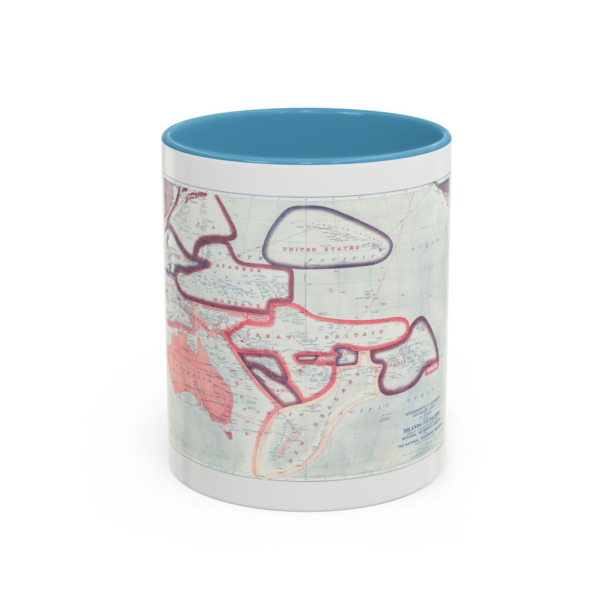 Pacific - Sovereignty and Mandate Boundary Lines (1921) (Map) Accent Coffee Mug