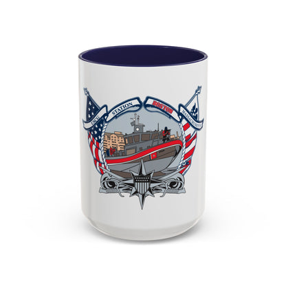 USCG Station Boston (U.S. Coast Guard) Accent Coffee Mug