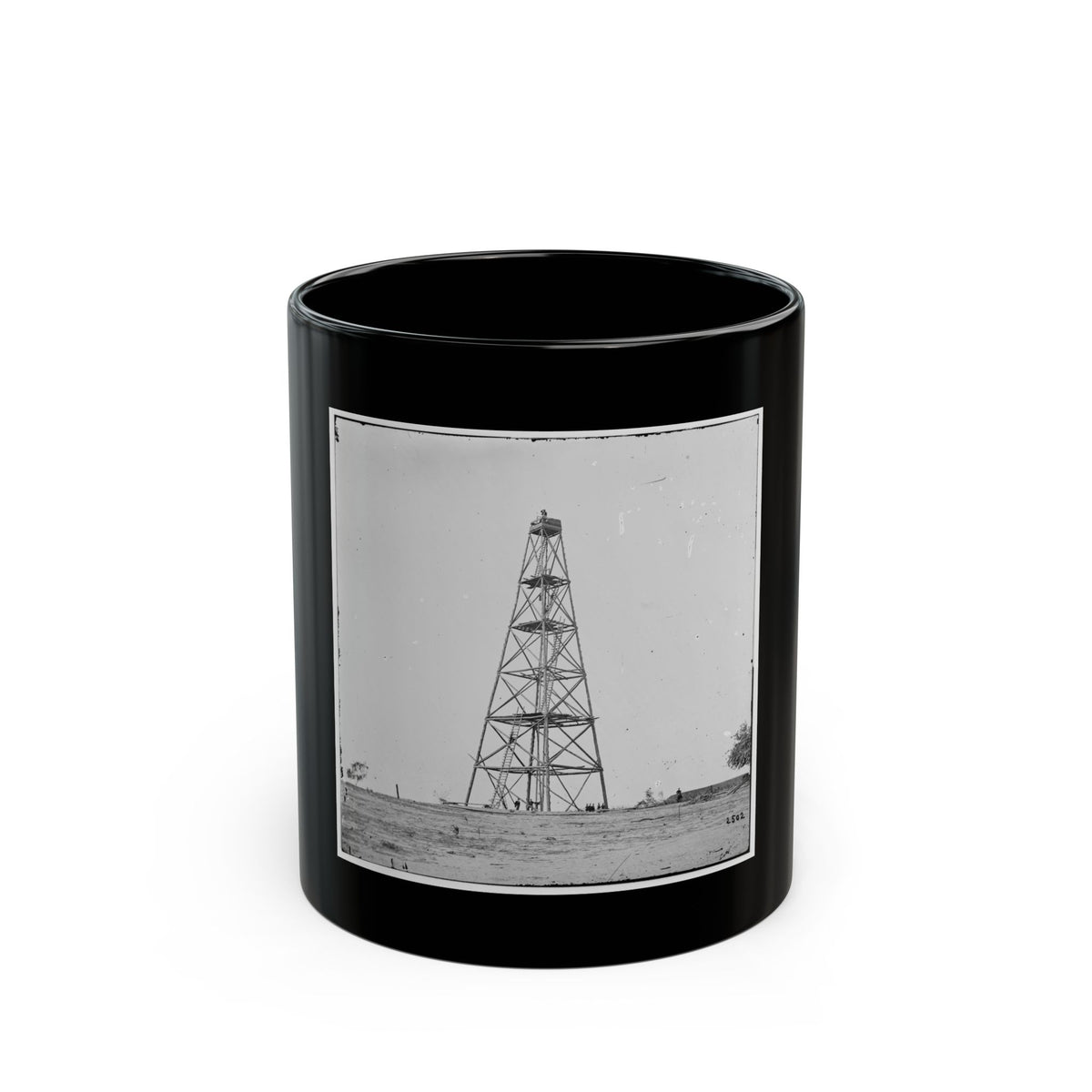 Bermuda Hundred, Va. Signal Tower On Left Of The Line Near The Appomattox River (U.S. Civil War) Black Coffee Mug