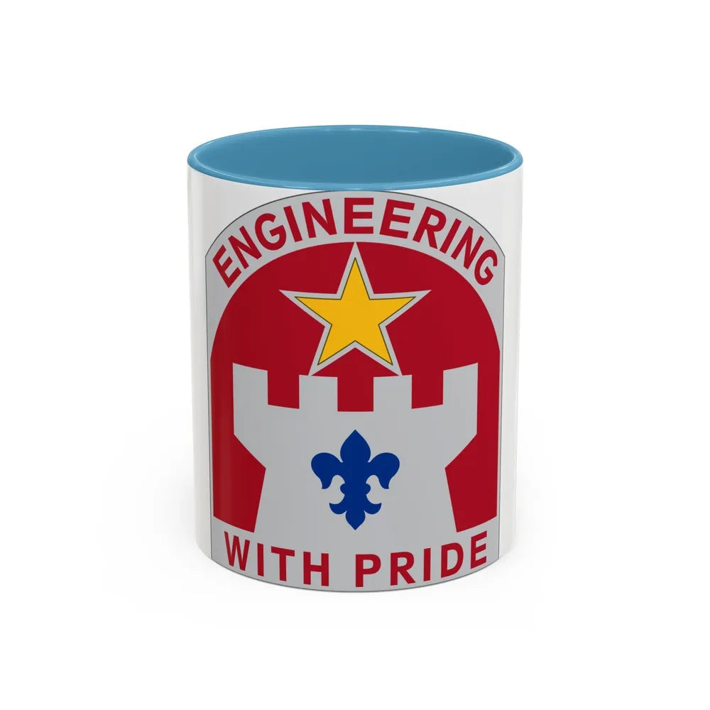 308 Engineer Group (U.S. Army) Accent Coffee Mug-11oz-Light Blue-Go Mug Yourself