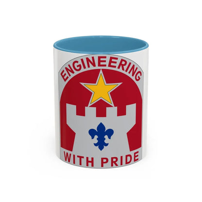 308 Engineer Group (U.S. Army) Accent Coffee Mug-11oz-Light Blue-Go Mug Yourself