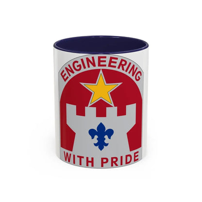 308 Engineer Group (U.S. Army) Accent Coffee Mug-11oz-Navy-Go Mug Yourself