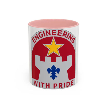 308 Engineer Group (U.S. Army) Accent Coffee Mug-11oz-Pink-Go Mug Yourself