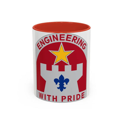 308 Engineer Group (U.S. Army) Accent Coffee Mug-11oz-Red-Go Mug Yourself