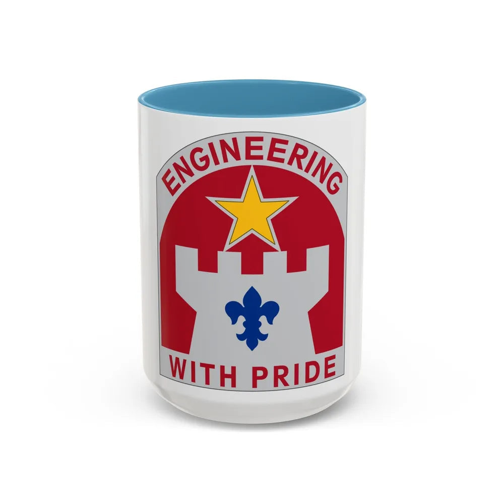 308 Engineer Group (U.S. Army) Accent Coffee Mug-15oz-Light Blue-Go Mug Yourself