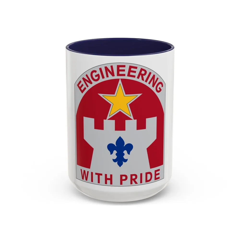 308 Engineer Group (U.S. Army) Accent Coffee Mug-15oz-Navy-Go Mug Yourself