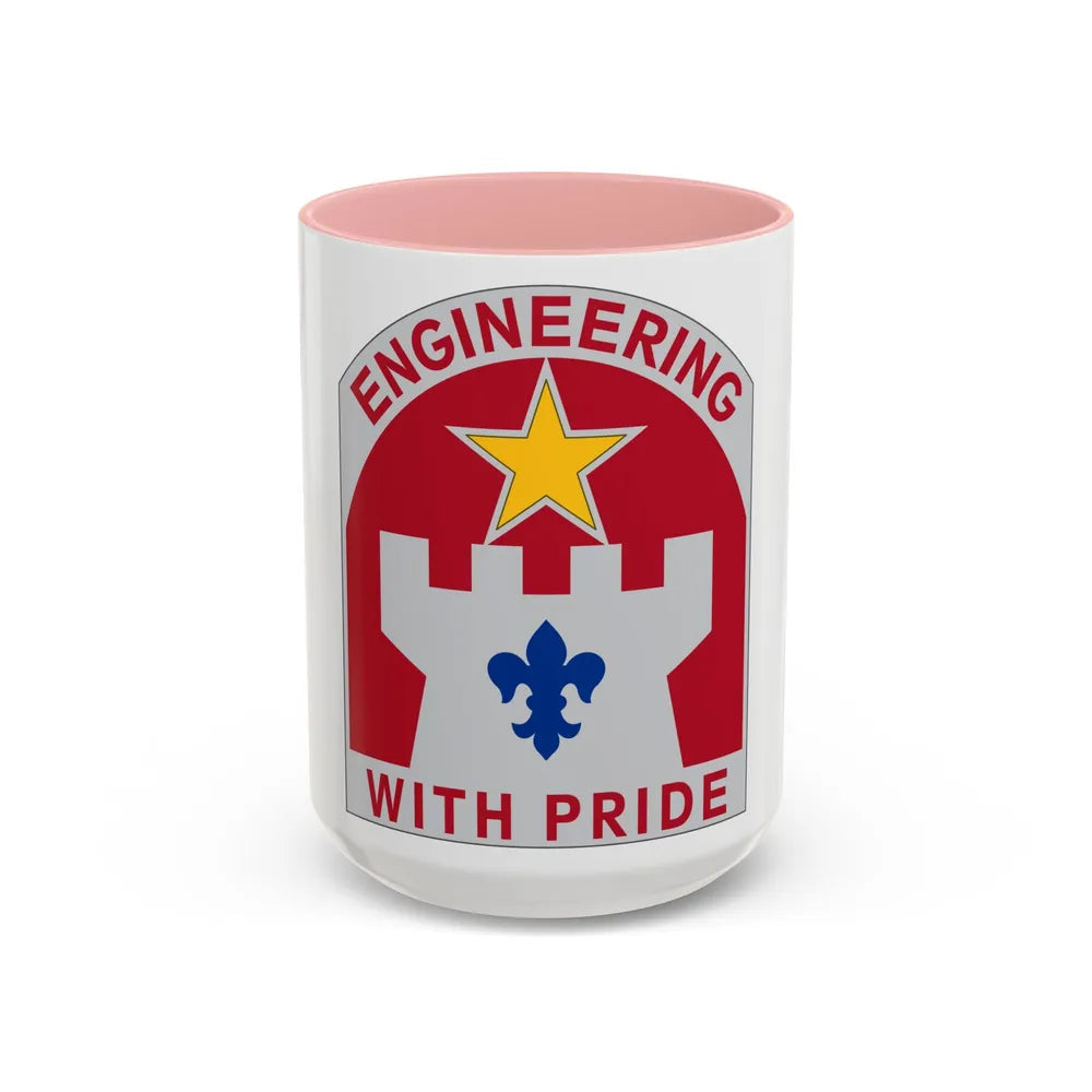 308 Engineer Group (U.S. Army) Accent Coffee Mug-15oz-Pink-Go Mug Yourself