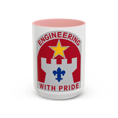 308 Engineer Group (U.S. Army) Accent Coffee Mug-15oz-Pink-Go Mug Yourself