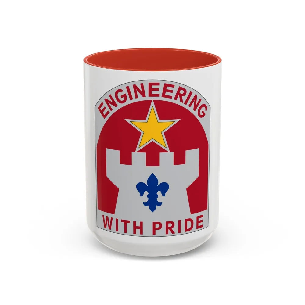 308 Engineer Group (U.S. Army) Accent Coffee Mug-15oz-Red-Go Mug Yourself