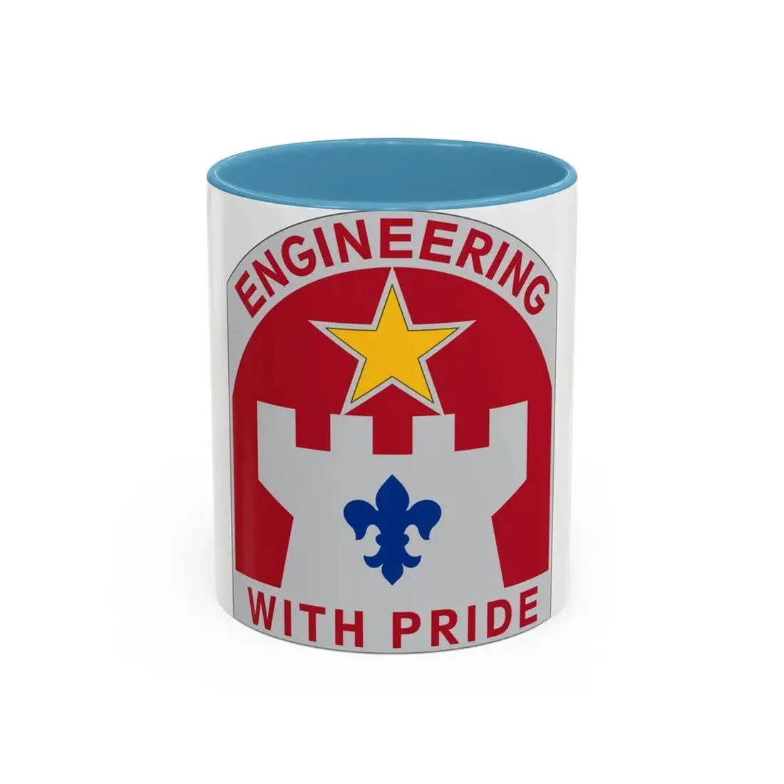 308 Engineer Group (U.S. Army) Accent Coffee Mug 11oz Light Blue - Go Mug Yourself