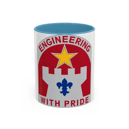 308 Engineer Group (U.S. Army) Accent Coffee Mug 11oz Light Blue - Go Mug Yourself