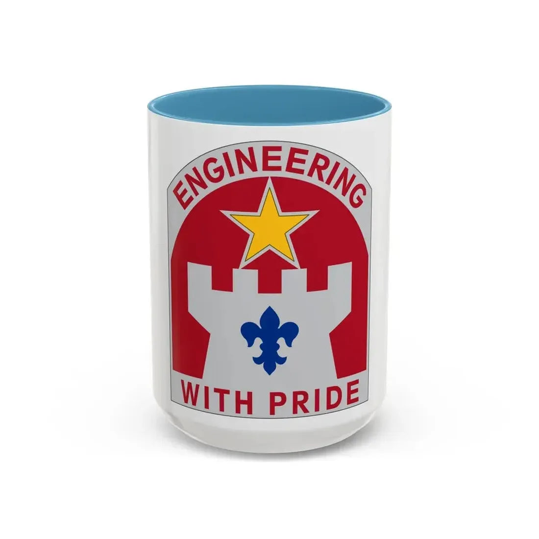 308 Engineer Group (U.S. Army) Accent Coffee Mug 15oz Light Blue - Go Mug Yourself