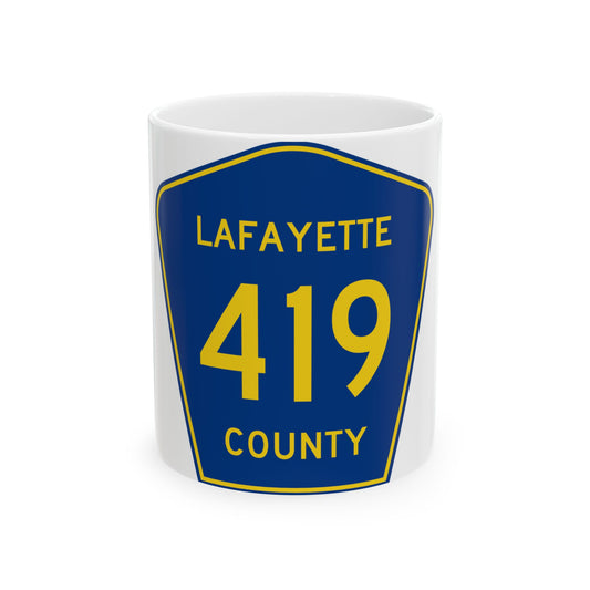 Lafayette County Route 419 MS (Mississippi) (Road Sign) White Coffee Mug