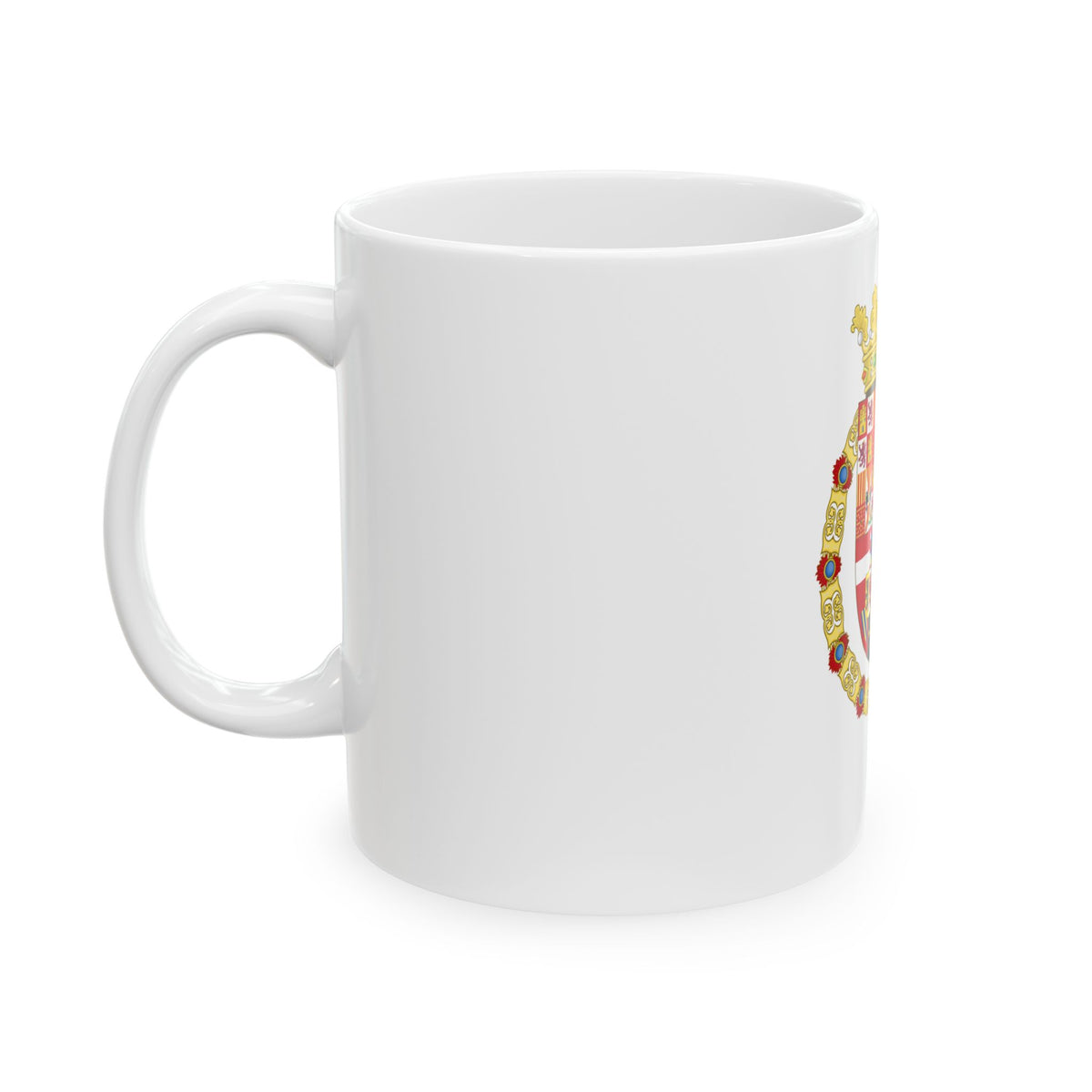 Coat of Arms of Philip II of Spain, English King Consort-Spanish Variant (1556-1558) - White Coffee Mug