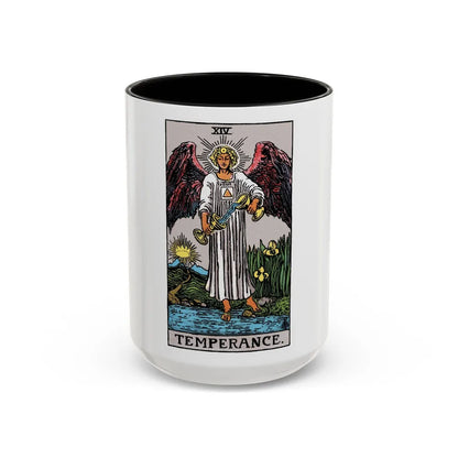 Temperance (Tarot Card) Accent Coffee Mug-15oz-Black-Go Mug Yourself