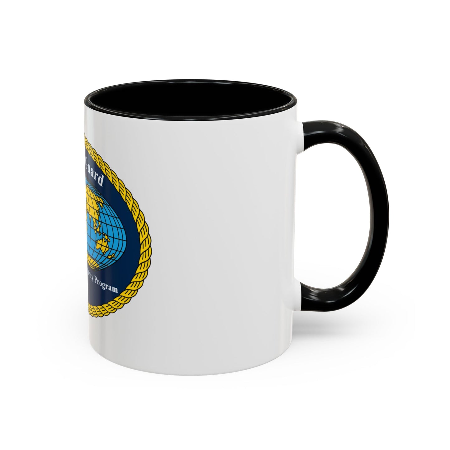 USCG International Port Security Program (U.S. Coast Guard) Accent Coffee Mug