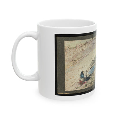 Dead Confederate Soldier In The Trenches Of Fort Mahone, Petersburg, Virginia 001 (U.S. Civil War) White Coffee Mug