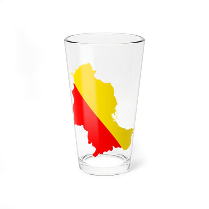 Flag map of Palermo (Italy) Pint Glass 16oz