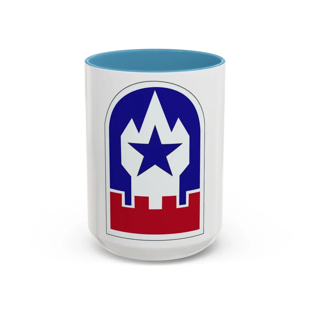 Engineer Command Europe (U.S. Army) Accent Coffee Mug-15oz-Light Blue-Go Mug Yourself