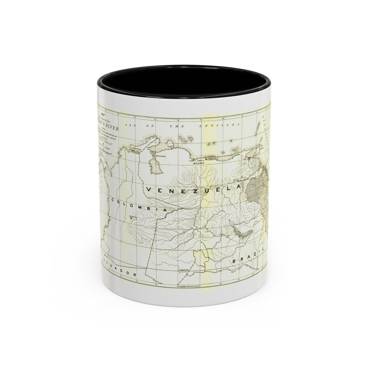 South America - Orinoco River (1896 (Map) Accent Coffee Mug