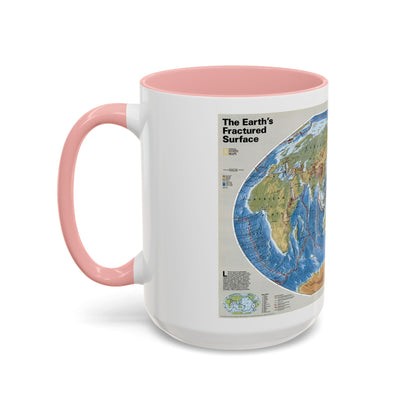World Map - Tectonic Plates (1999) (Map) Accent Coffee Mug