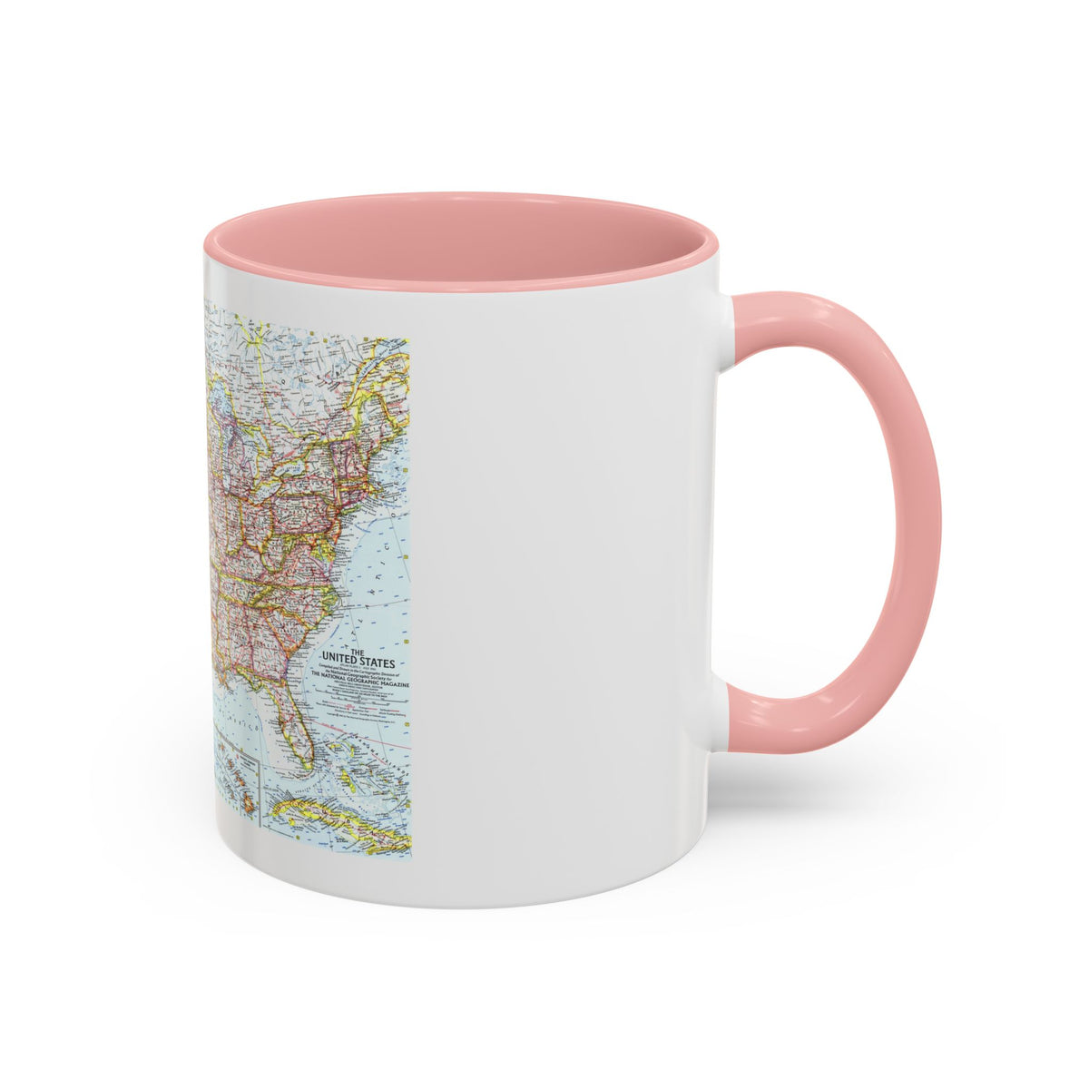 USA - The United States (1961) (Map) Accent Coffee Mug