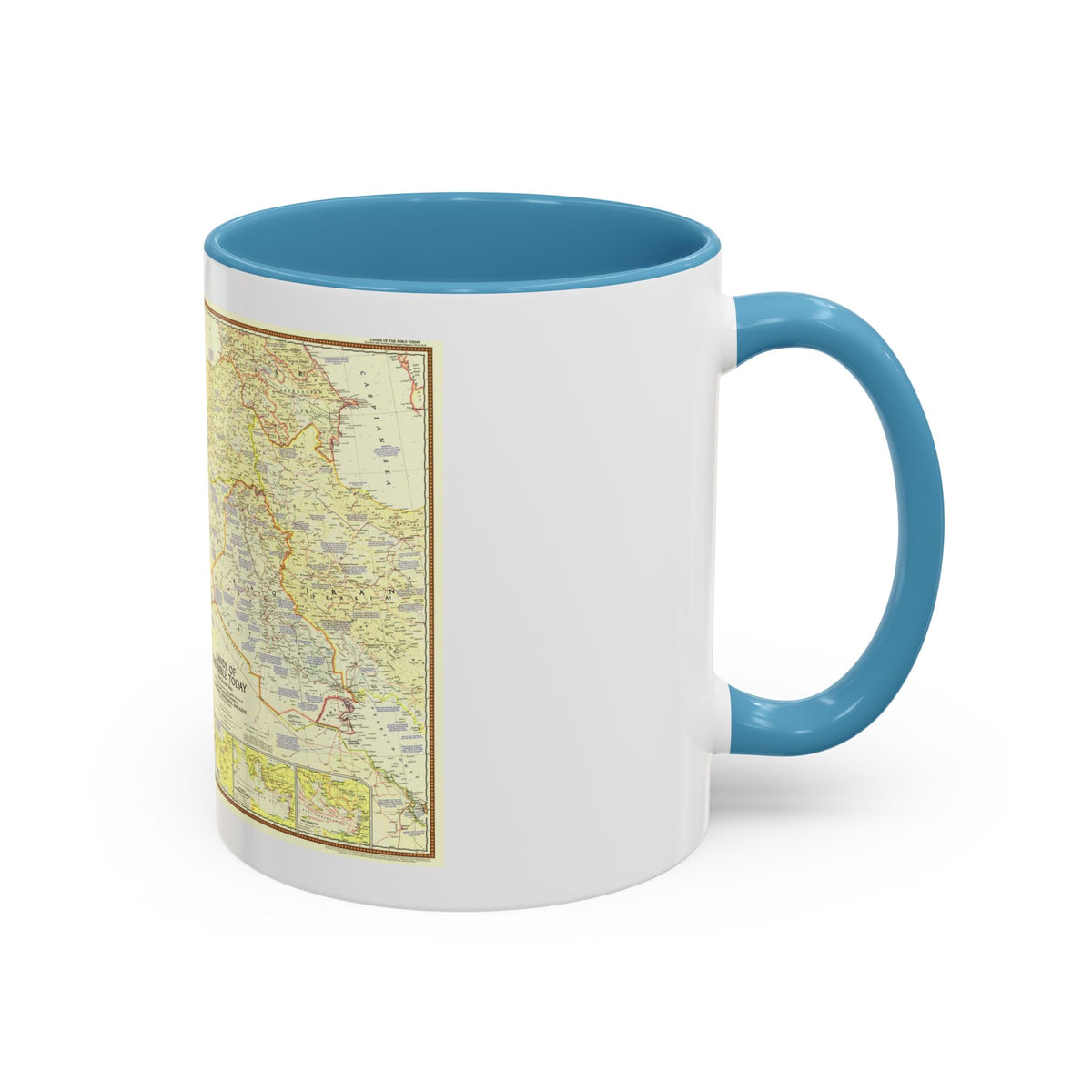 Middle East - Lands of the Bible Today (1956) (Map) Accent Coffee Mug