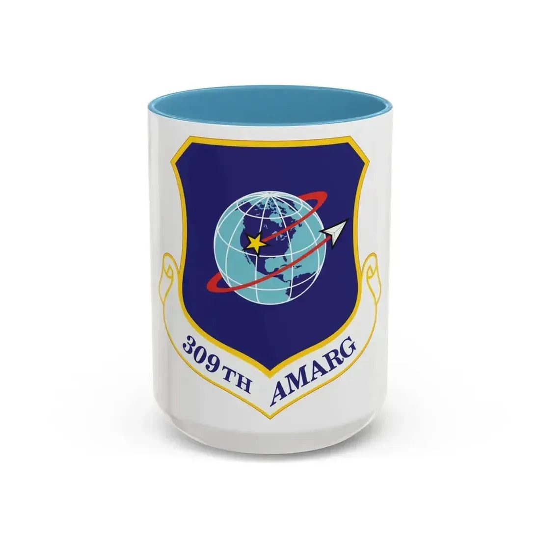 309th Aerospace Maintenance & Regeneration Group (U.S. Air Force) Accent Coffee Mug 15oz Light Blue - Go Mug Yourself