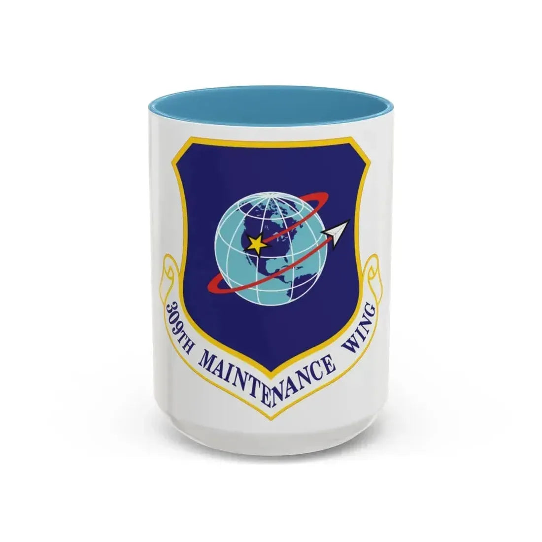 309th Maintenance Wing (U.S. Air Force) Accent Coffee Mug 15oz Light Blue - Go Mug Yourself