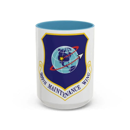 309th Maintenance Wing (U.S. Air Force) Accent Coffee Mug 15oz Light Blue - Go Mug Yourself