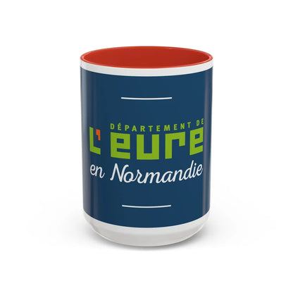 Flag of Eure France - Accent Coffee Mug-15oz-Red-Go Mug Yourself